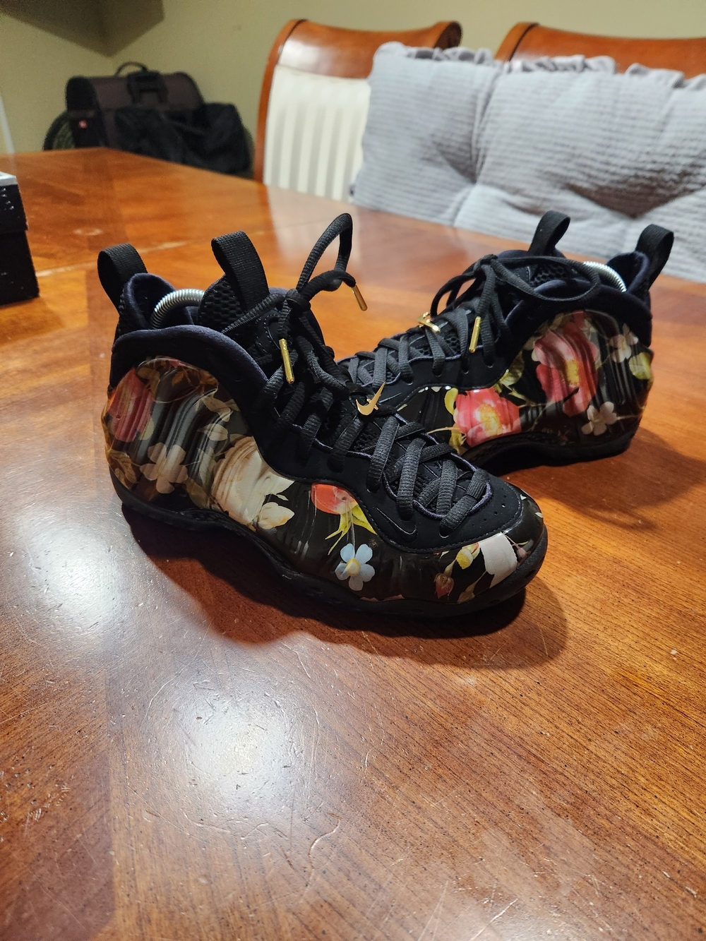 Nike Floral Foamposite Size 8.5 Women Or 7 Men/Youth Like New